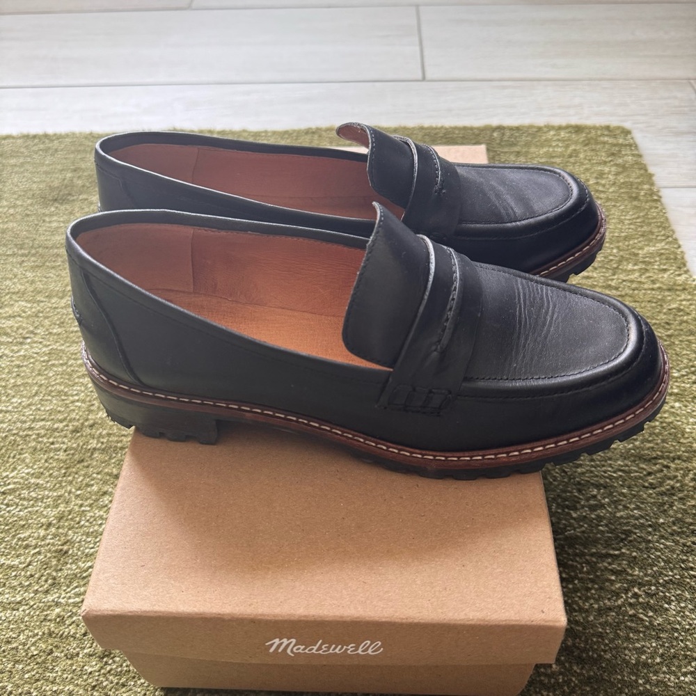 Madewell Corinne Black Leather Loafer